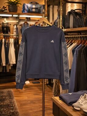 Adidas Sporty Athletic Casual Travel Comfort Side Slits Crew Neck Sweatshirt Fun